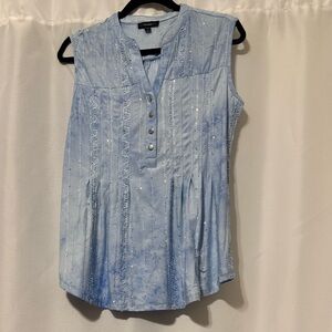 Cocomo Light Blue Sleeveless Embellished Tank Top